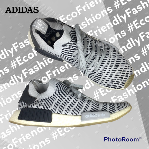 Adidas Men's NMD R1 STLT Primeknit Black/Grey Running Athletic Shoes Size  US 8.5 - coffeafoods.com